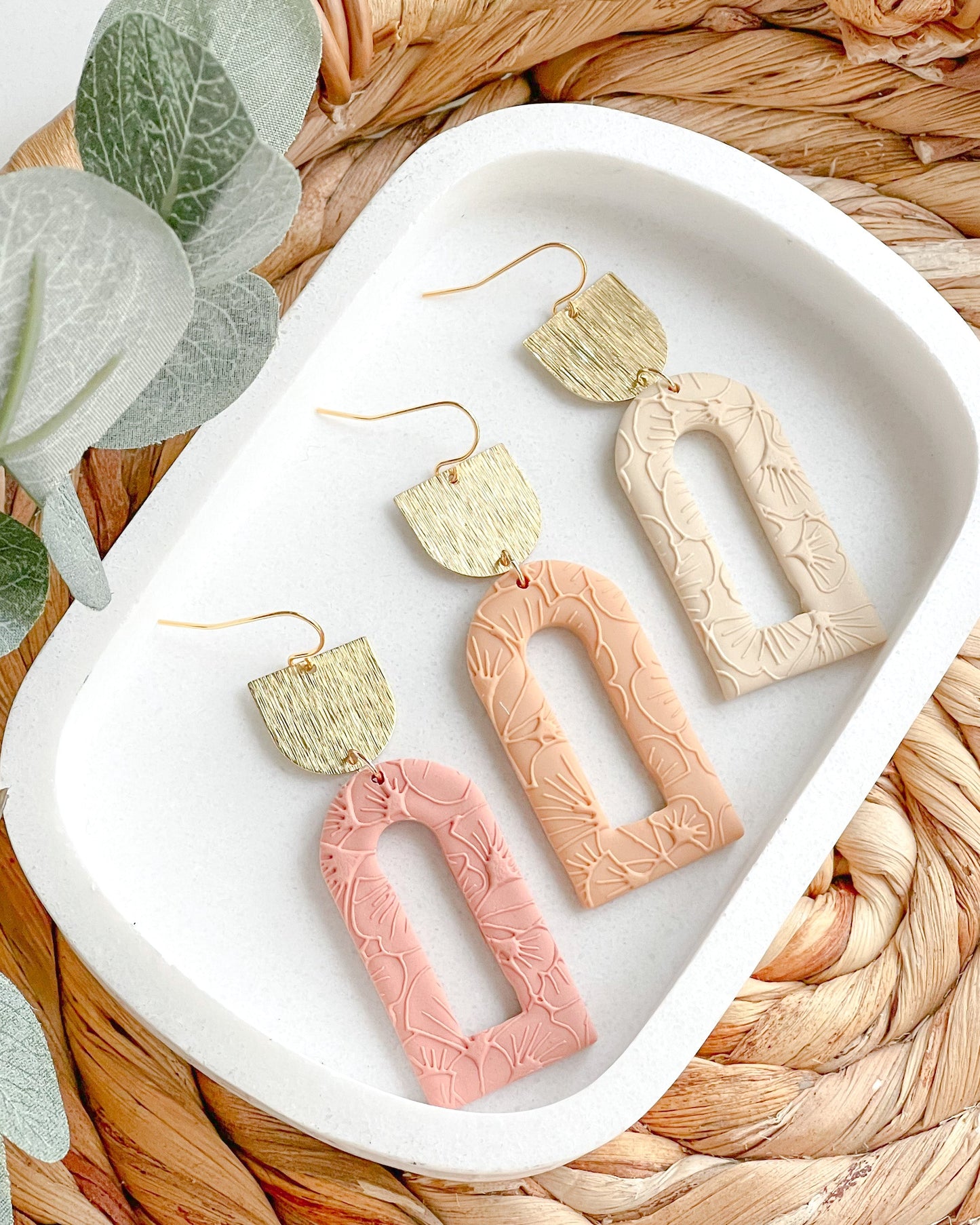 Clay Earrings | Spring Window Dangles