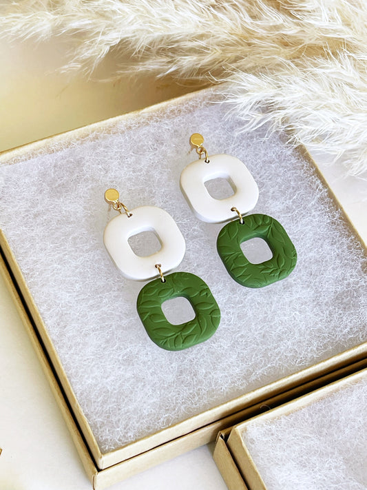 Clay Earrings | Double Ring Dangles