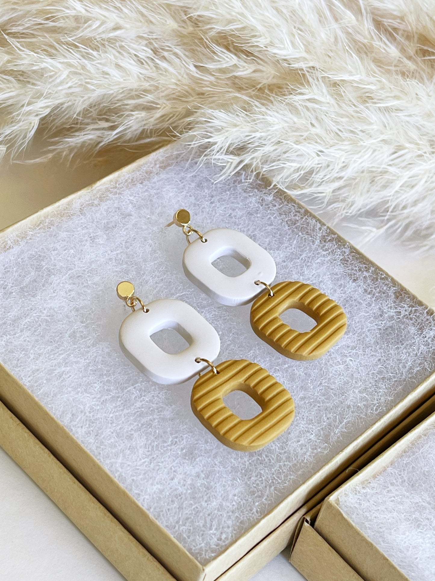 Clay Earrings | Double Ring Dangles