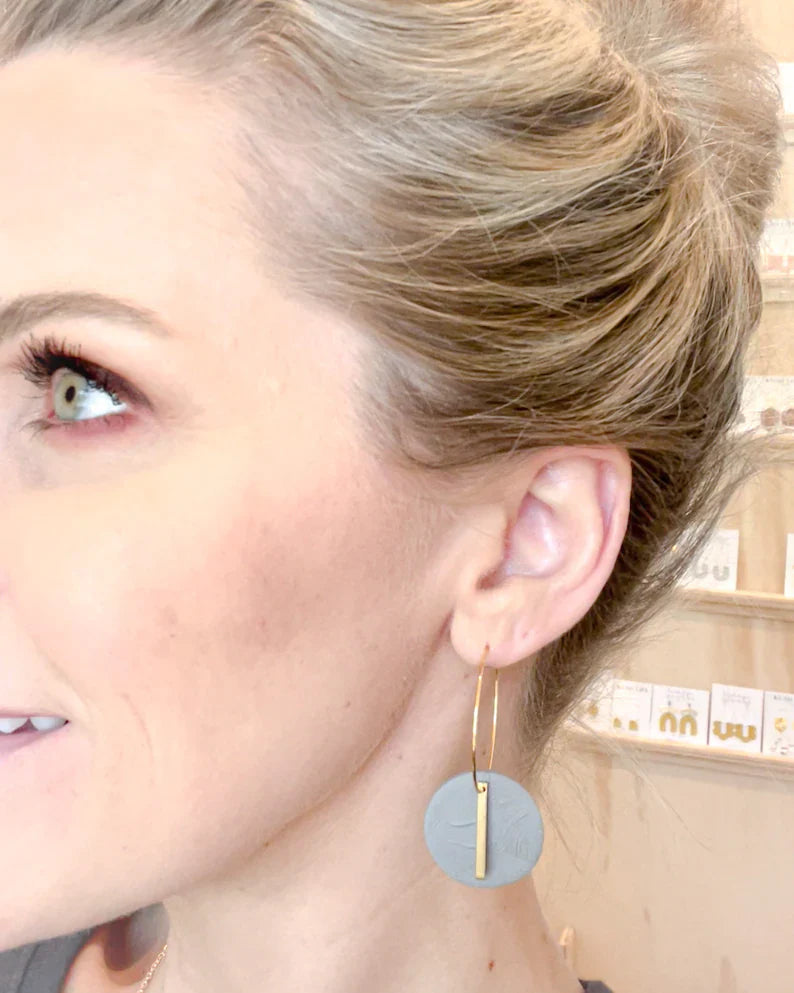 Textured Grey Statement Earrings