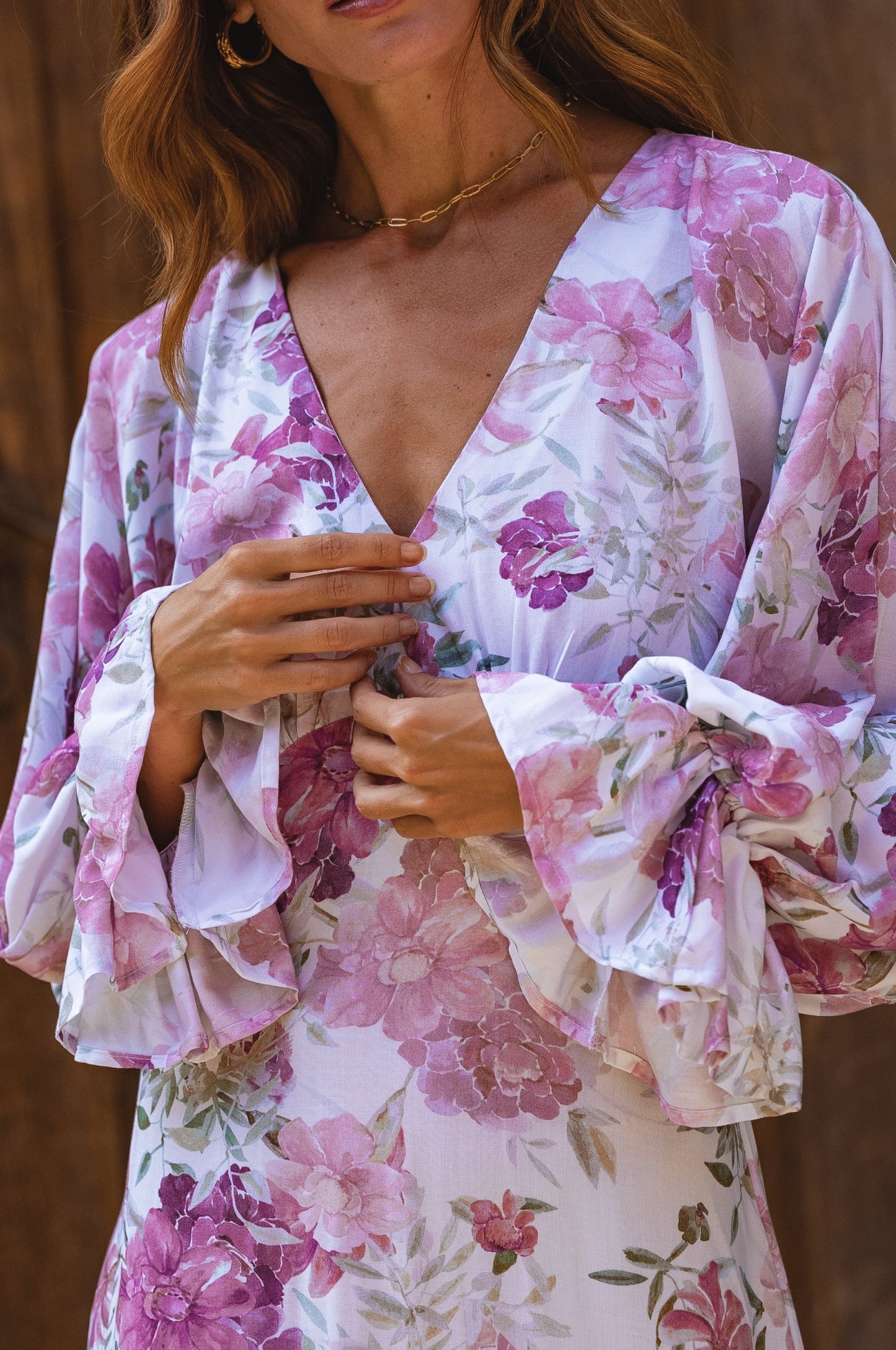 Ava Long Sleeve Ruffle Maxi Dress