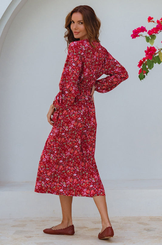 Greta Long Sleeve Midi Dress (Sale)
