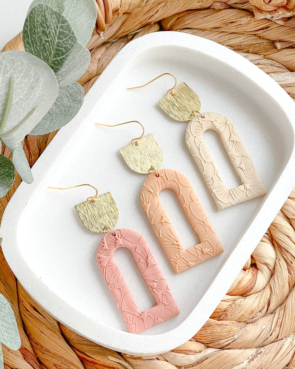 Clay Earrings | Spring Window Dangles