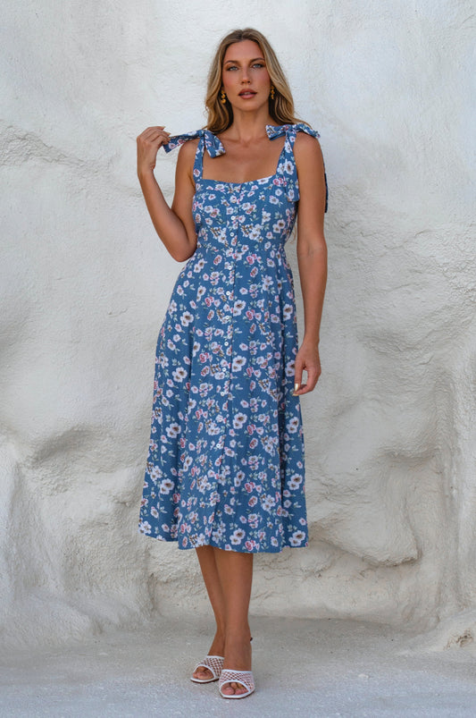 Mia Vita Button Down Dress With Ties